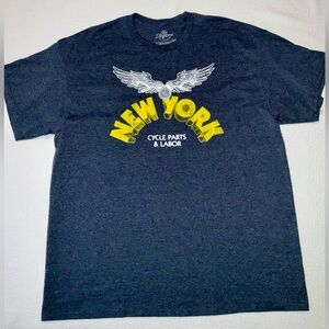 Kid Dangerous Men’s Heather Blue T Shirt - XL - NWOT - New York Cycle Graphic